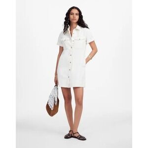 Madewell Women's Small Denim Boxy Shirtdress Vintage Canvas Short Sleeve NWT‎